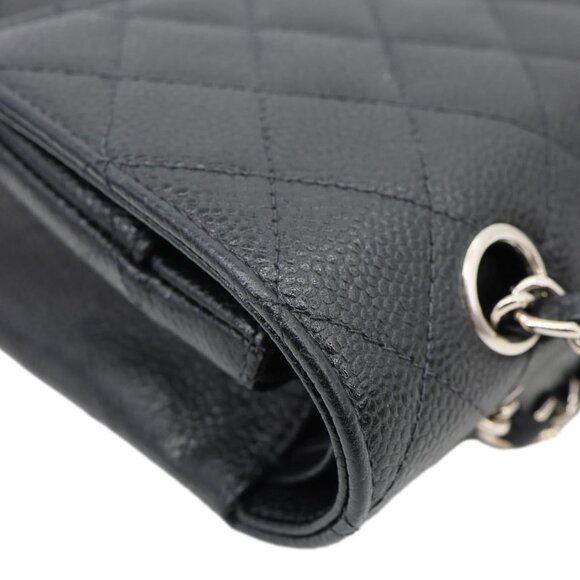 Chanel Small Classic Flap Quilted Caviar Leather Shoulder Bag Black - Picture 7 of 15